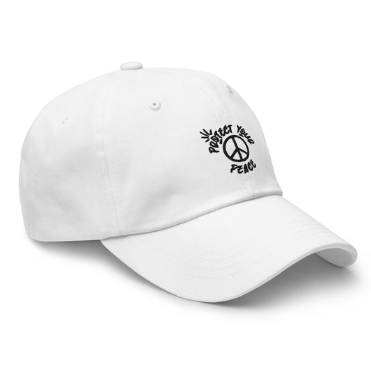 "Chic 'Protect Your Peace Hat' from Tribe of Weirdos featuring a bold statement embroidery, perfect for fashionably upholding your serenity."