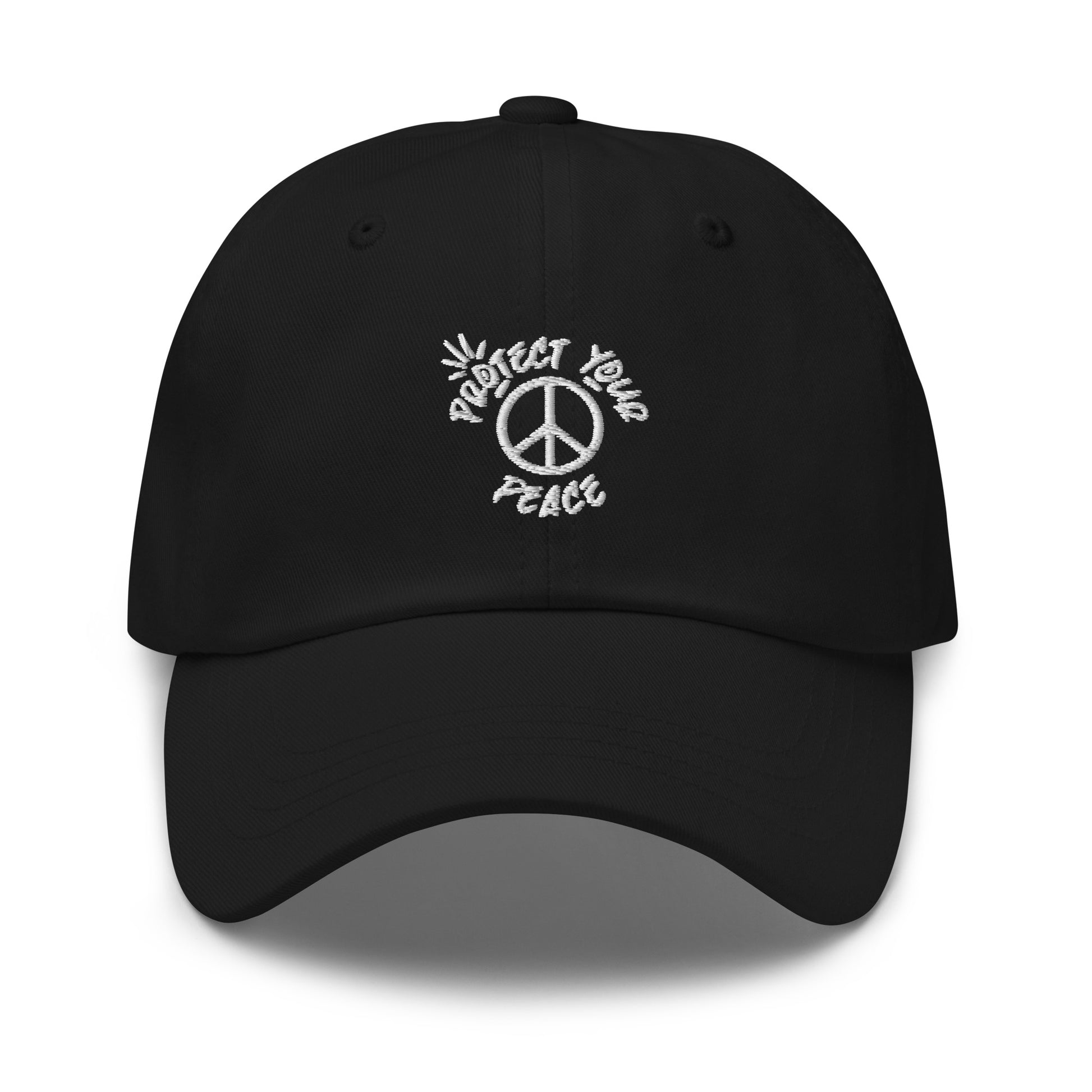 "Chic 'Protect Your Peace Hat' from Tribe of Weirdos featuring a bold statement embroidery, perfect for fashionably upholding your serenity."