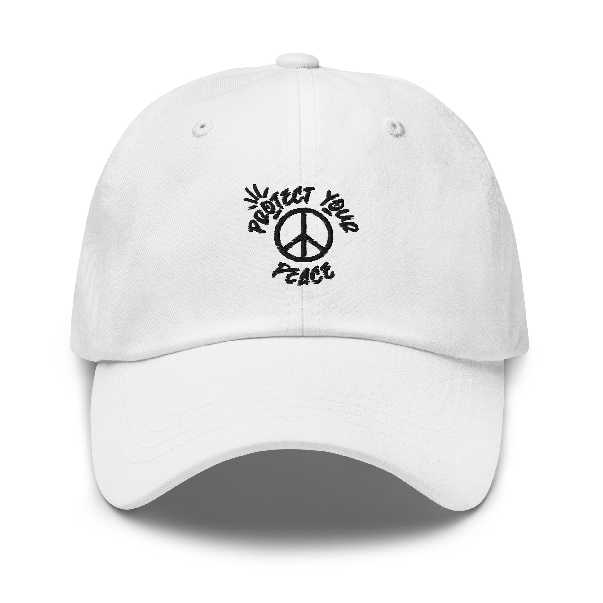 "Chic 'Protect Your Peace Hat' from Tribe of Weirdos featuring a bold statement embroidery, perfect for fashionably upholding your serenity."