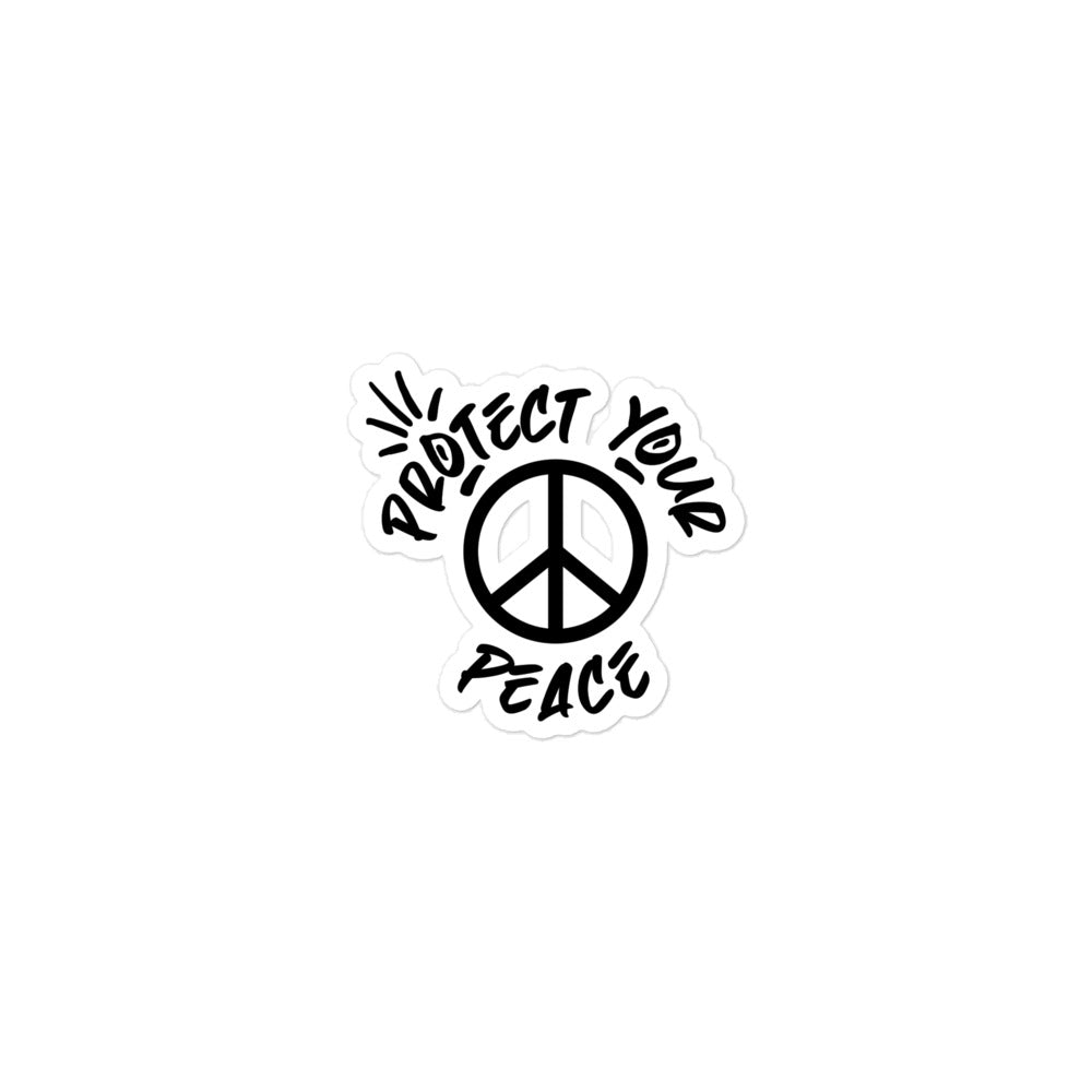 Vivid and impactful 'Protect Your Peace Sticker' by Tribe of Weirdos, embodying a message of serenity and self-care.
