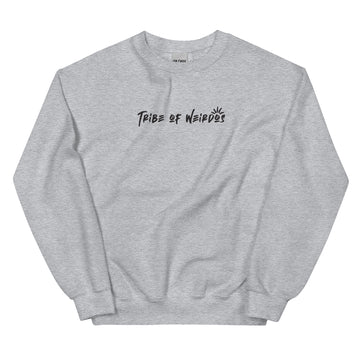 Soft and stylish Tribe of Weirdos Unisex Sweatshirt, combining casual comfort with a message of self-acceptance and community spirit.
