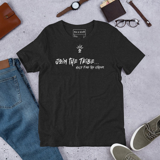 Bold 'Join The Tribe' slogan on a versatile unisex t-shirt by Tribe of Weirdos - wear it and express your belonging to a community that celebrates uniqueness.